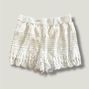 Elegant White Lace Women Shorts